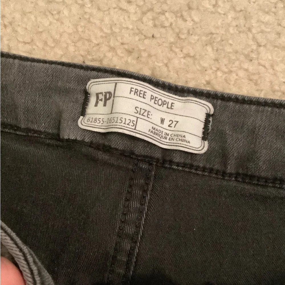 Free People Just Float Flare Bell Bottom Pant Jeans Black Grey size 27/4 Small. - Picture 4 of 16